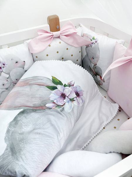 Комплект у ліжко з великими малюнками "Кролик мама" 1022 фото