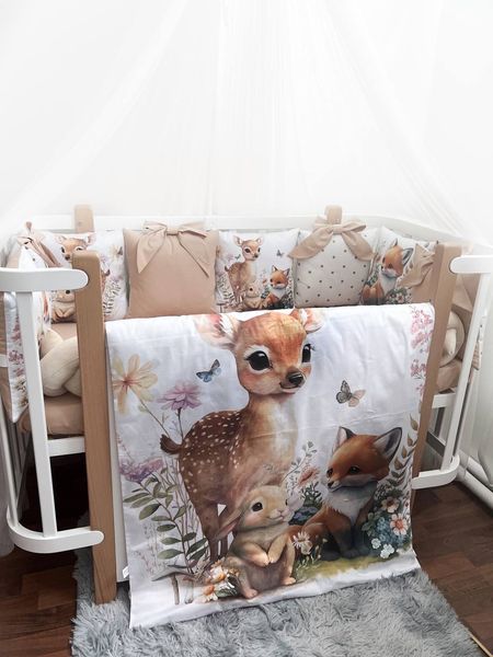 Комплект у ліжко з великими малюнками "Лісові друзі " 1023 фото